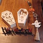 Halloween decoratie in hout, 4 stuks, Ophalen of Verzenden, Zo goed als nieuw