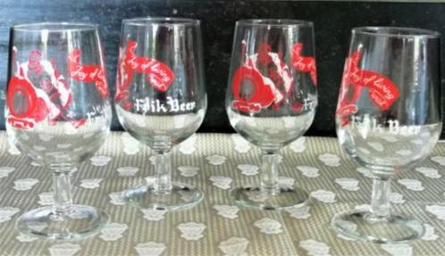 FRIK BEER – 4 BIERGLAZEN – vintage, Huis en Inrichting, Keuken | Servies, Zo goed als nieuw, Glas of Glazen, Overige stijlen, Glas