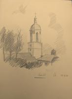 Tekening L. Boschmans - Haacht St. Remigiuskerk, Antiek en Kunst, Ophalen of Verzenden