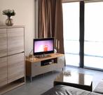 Hulsta tv meubel + salontafel, Comme neuf, Salontafel is 70-70-41cm - tv meubel 140-55-50cm, 100 à 150 cm, Chêne