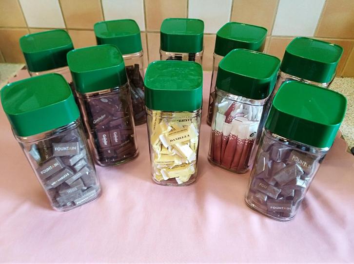 Voorraadpotten met gratis suiker (10 stuks)., Huis en Inrichting, Keuken | Potten en Pannen, Nieuw, Pot, Bus of Blik, Glas, Ophalen