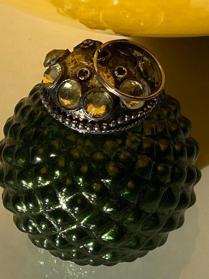 Antieke Retro ART DECO KERSTBAL met parelsnoer, Antiek en Kunst, Antiek | Glaswerk en Kristal, Ophalen