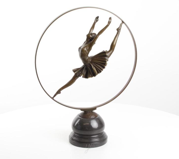 Grote Bronzen Beeld van een Ringdanser GRATIS LEVERING, Antiek en Kunst, Antiek | Brons en Koper, Brons, Verzenden