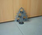 Donkergrijze metalen kerstboom windlicht theelichtjeshouder, Ophalen of Verzenden