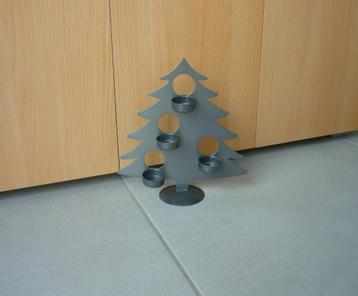 Donkergrijze metalen kerstboom windlicht theelichtjeshouder  beschikbaar voor biedingen