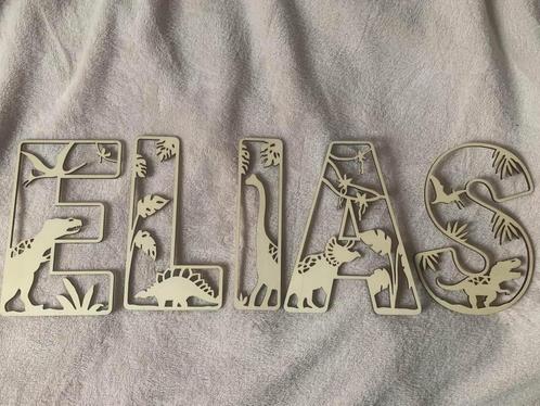 Houten letters in dino thema, Kinderen en Baby's, Kinderkamer | Inrichting en Decoratie, Nieuw, Ophalen of Verzenden