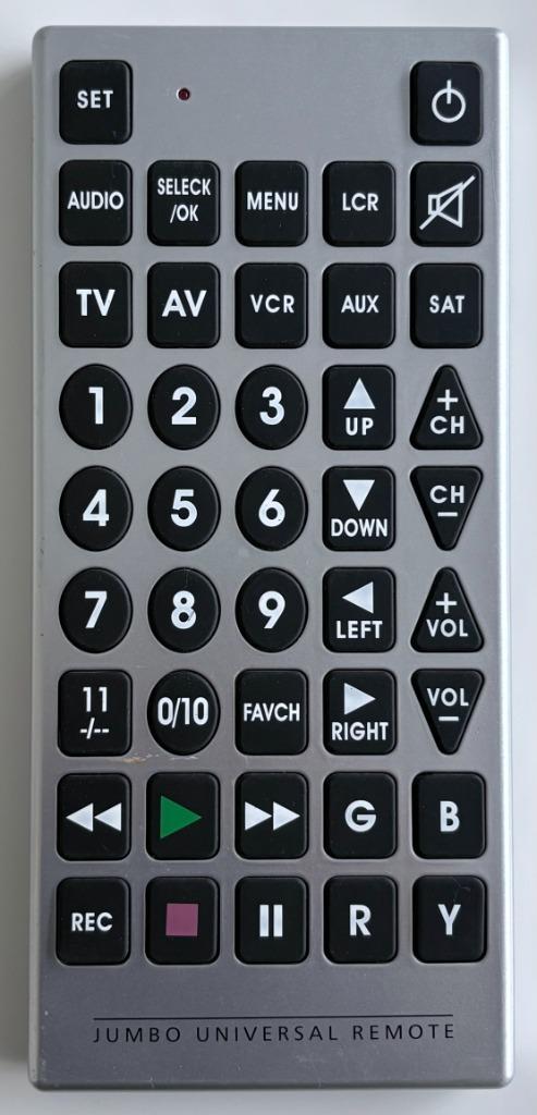 JUMBO mega afstandsbediening voor alle merken 28x12x2 cm, Audio, Tv en Foto, Afstandsbedieningen, Gebruikt, Dvd, Mediaspeler, Receiver of Versterker