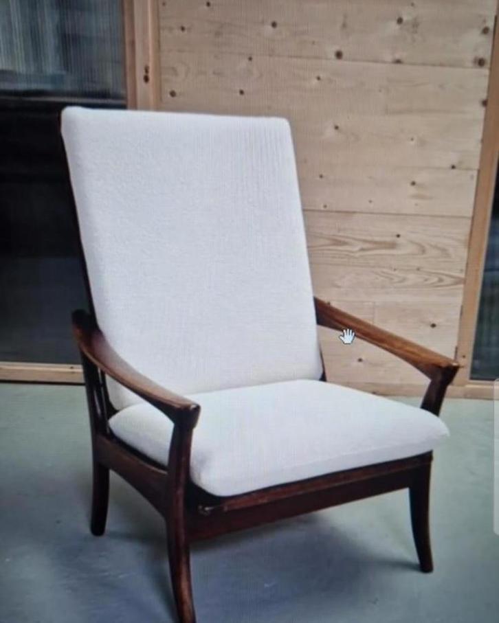 Nieuw gerestaureerde fauteuil, Huis en Inrichting, Fauteuils, Zo goed als nieuw, Hout, Stof, 50 tot 75 cm, Minder dan 75 cm, Ophalen of Verzenden
