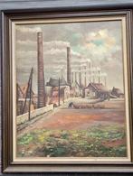 Huile sur toile site industriel signe Frans van reck, Antiek en Kunst, Kunst | Schilderijen | Klassiek, Ophalen