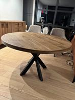 Mangohout ronde eettafel 120cm, Huis en Inrichting, Ophalen of Verzenden, Zo goed als nieuw