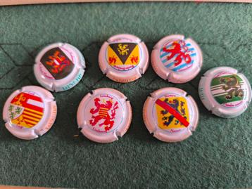 7 capsules Barthelemy . Provincie vlaggen België  beschikbaar voor biedingen