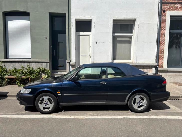 Saab Cabriolet 93, Auto's, Saab, Particulier, Saab 9-3, Radio, Benzine, Euro 2, Cabriolet, 3 deurs, Automaat, Blauw, Beige, Leder