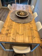 Mooie zware en degelijke tafel met 6 stoelen, Ophalen, Gebruikt