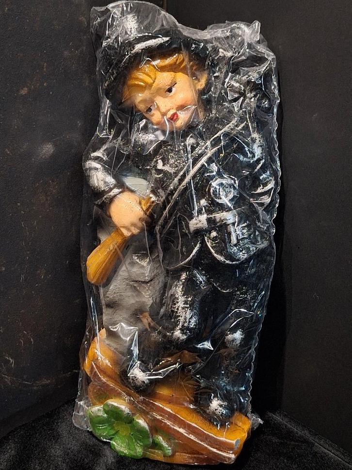 Zeldzame vintage kaars, porte-bonheur schoorsteenveger, Antiek en Kunst, Curiosa en Brocante, Ophalen of Verzenden