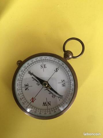 Boussole nautique graduée laiton vitre en verre Dollond Lond, Divers, Envoi, Utilisé