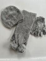Ensemble en lainage gris chiné - Bonnet/gants/écharpe, Ophalen, Zo goed als nieuw, Meisje, Setje