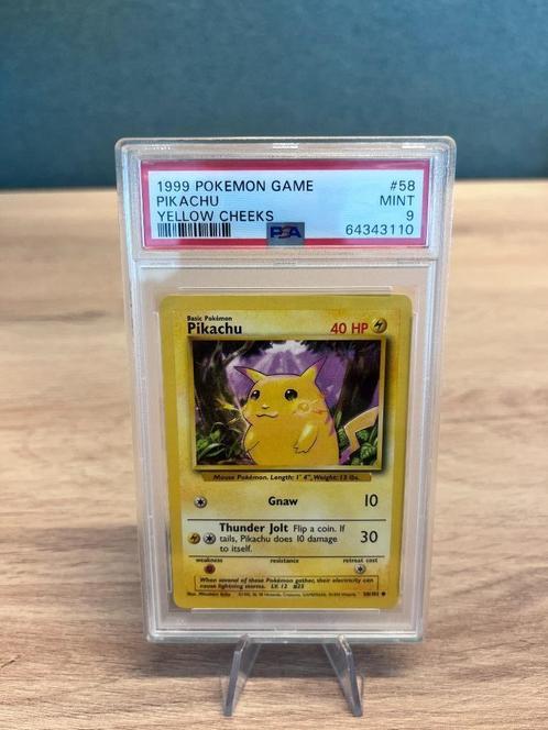 Pikachu [Joues jaunes] PSA 9 - 58/102 - Set de base, Hobby & Loisirs créatifs, Jeux de cartes à collectionner | Pokémon, Comme neuf