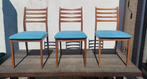 6 vintage stoelen van Wilhelm Benze jaren 60., Huis en Inrichting, Stoelen, Zo goed als nieuw, Hout, Stof, Ophalen