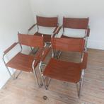 4 stoelen Mart Stam MG5, Huis en Inrichting, Ophalen, Gebruikt, Bruin, Metaal