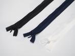 Promo! 1262) 2 blinde ritsen 40cm wit / zwart / donkerblauw, Hobby en Vrije tijd, Naaien en Fournituren, Ophalen of Verzenden