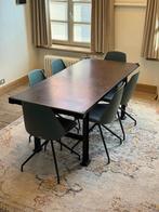 Set van 6 XOOON eetkamerstoelen – Blauwgroen / Groen kunstst, Ophalen, Blauw, Metaal, Zo goed als nieuw