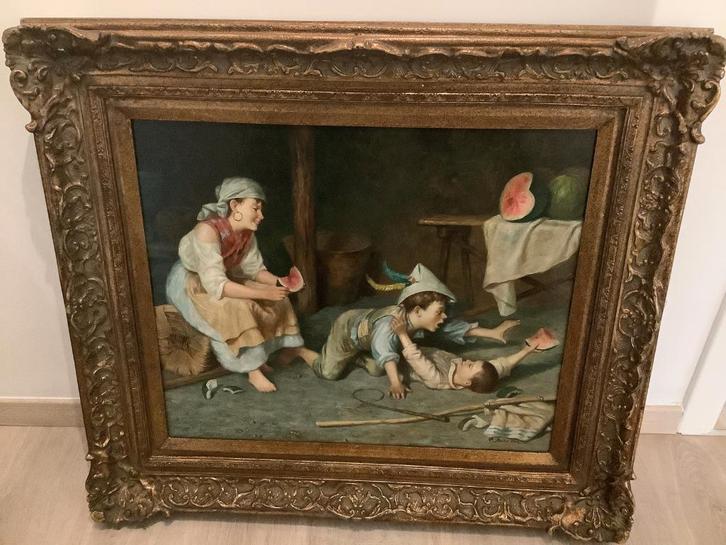 *Ancona (19e eeuw) -Italiaanse school - Prachtig schilderij, Antiek en Kunst, Kunst | Schilderijen | Klassiek, Ophalen of Verzenden