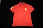 Oranje polo "Ralph Lauren", fluo gele print, Medium, slimfit, Oranje, Ophalen of Verzenden, Polo Ralph Lauren, Gedragen