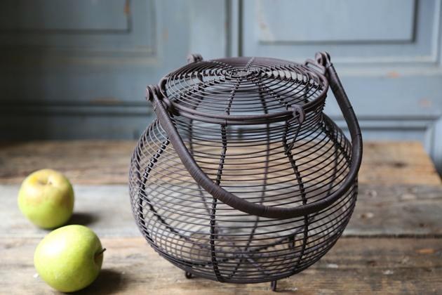 Eieren Mandje met Deksel - Brocante - Bruin, Antiek en Kunst, Antiek | Keukengerei, Ophalen of Verzenden