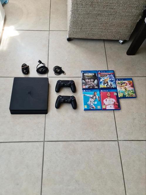 Playstation 4 Slim | 2 Controllers | 5 Games, Games en Spelcomputers, Games | Sony PlayStation 4, Zo goed als nieuw, Ophalen