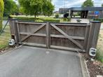 draaipoort hardhout 4 meter breedte incl.palen+automatisatie, Ophalen, Gebruikt, 100 tot 150 cm, Hout