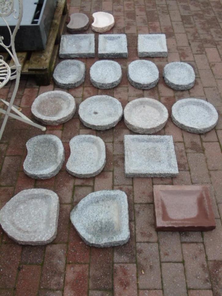 Vogelbad granieten stenen voederbak, grote selectie, Tuin en Terras, Tuinbeelden, Nieuw, Overige typen, Steen, Ophalen