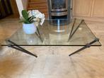 Design glazen salontafel, Huis en Inrichting, Tafels | Salontafels, Ophalen, 50 tot 100 cm, Vierkant, 50 tot 100 cm