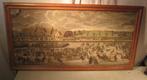 Prachtige Oude Gravure 'Feest aan de Kade' - 85x48, Antiek en Kunst, Kunst | Etsen en Gravures, Ophalen of Verzenden