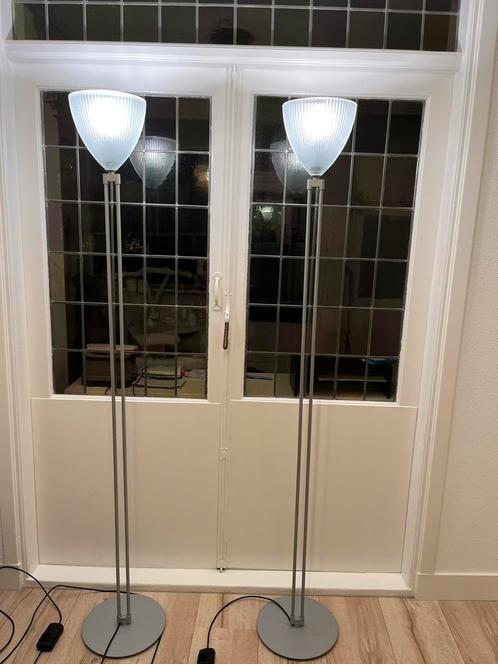 2 Lucitalia Stresa terra vloerlampen vintage dimbaar, Huis en Inrichting, Lampen | Vloerlampen, Gebruikt, 150 tot 200 cm, Glas