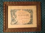 Oude franse kader met muziek diploma, Antiek en Kunst, Verzenden
