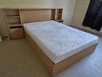Bed + bovenbouw met nachtkastjes, Huis en Inrichting, Slaapkamer | Bedden, Ophalen, Gebruikt, Tweepersoons, 140 cm