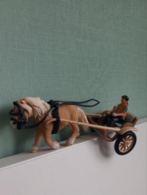 Schleich Shetlander met Sulky, Verzamelen, Dierenverzamelingen, Zo goed als nieuw, Beeldje of Figuurtje, Paard, Ophalen of Verzenden