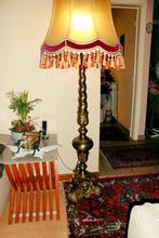 Prachtige Antiek zware bronzen staanlamp/lampekap, Ophalen
