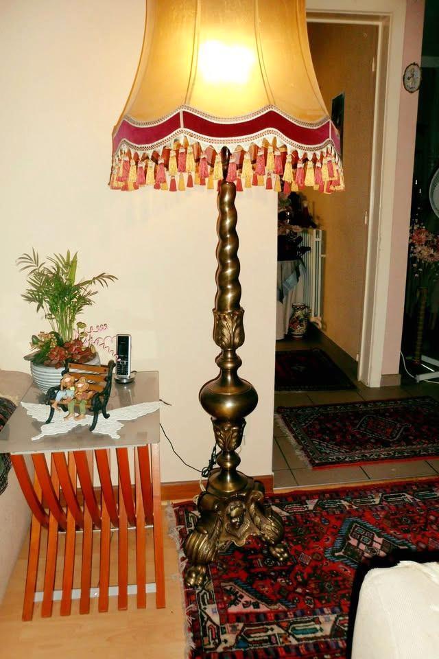 Prachtige Antiek zware bronzen staanlamp/lampekap, Antiek en Kunst, Antiek | Verlichting, Ophalen