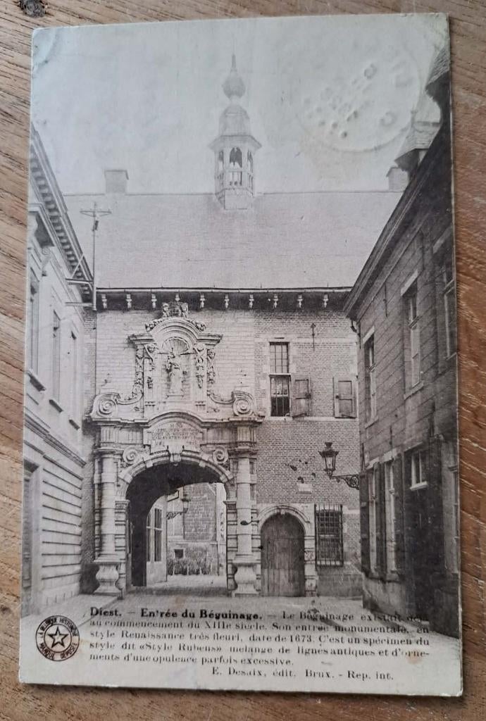 postkaart Diest - Entrée du Béguinage, Ophalen of Verzenden, 1920 tot 1940, Gelopen, Vlaams-Brabant