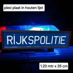 Stoere plexi plaat in houten lijst, rijkspolitie🚔, Ophalen of Verzenden, Gebruikt, Reclamebord