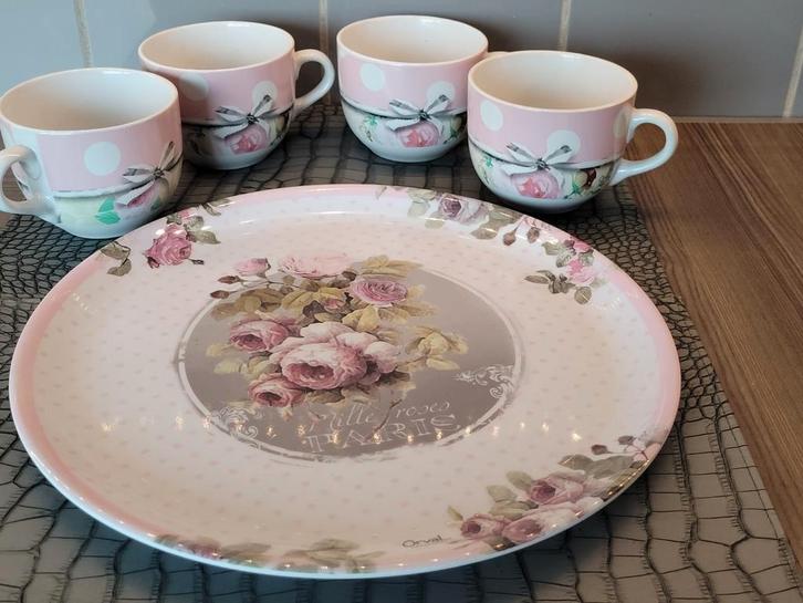 Ontbijt set Orval Creation shabby chic collectie, Huis en Inrichting, Keuken | Servies, Zo goed als nieuw, Porselein, Ophalen of Verzenden