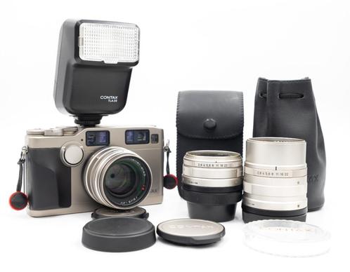 Contax G2, 3x Carl Zeiss (28mm, 45mm, 90mm) + TLA + Extra, Audio, Tv en Foto, Fotocamera's Analoog, Zo goed als nieuw, Compact