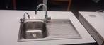 Franke wasbak met 1 mengkraan en 1 gewone kraan, Ophalen, Gebruikt