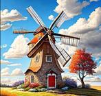 Diamond Painting molen 40x30cm, Verzenden, Nieuw, Knutselwerk