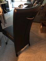 6 lederen eetkamerstoelen, Huis en Inrichting, Stoelen, Ophalen, Gebruikt, Zwart, Leer