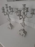 2 ijzeren kandelaars, Huis en Inrichting, Ophalen, Wit