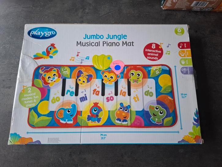 Playgro Jumbo Jungle Musical Piano Mat (NIEUW), Kinderen en Baby's, Speelgoed | Babyspeelgoed, Nieuw, Met geluid, Ophalen of Verzenden