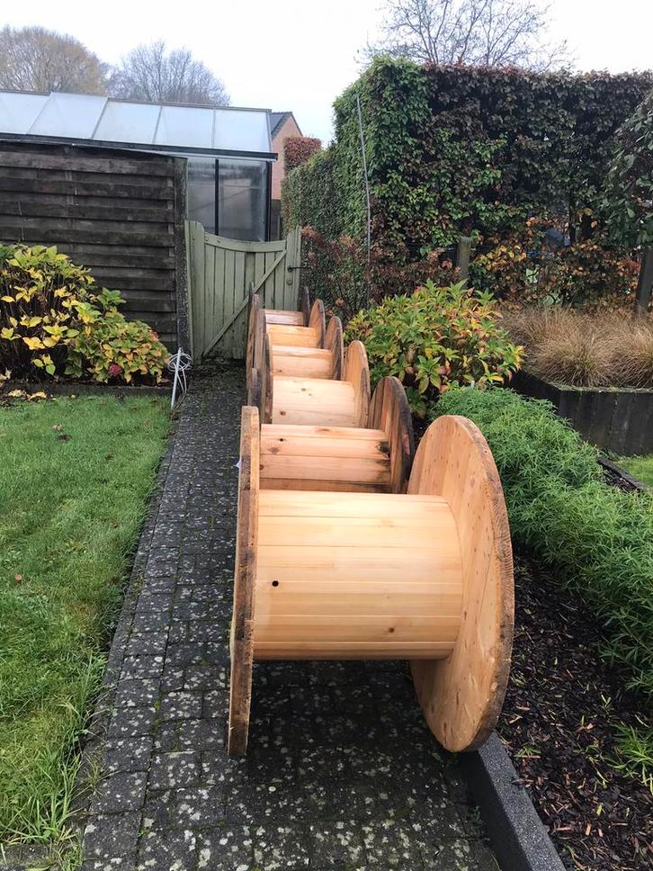 Houten bobijnen te koop, Tuin en Terras, Tuinmeubel-accessoires, Gebruikt, Ophalen