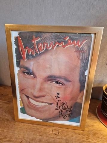 Vintage magazine cover Interieur met tekening Keith Haring  beschikbaar voor biedingen